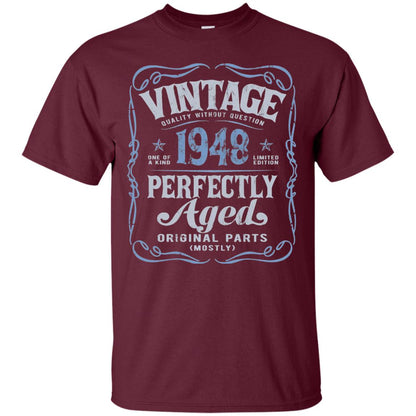 Vintage Made In 1948 70th Birthday Shirt Maroon