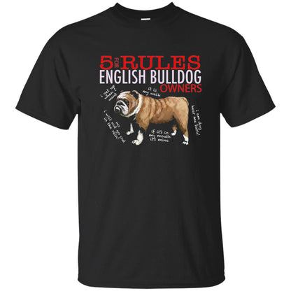 5 Rules For English Bulldog Owners Dog Lover Shirt Black