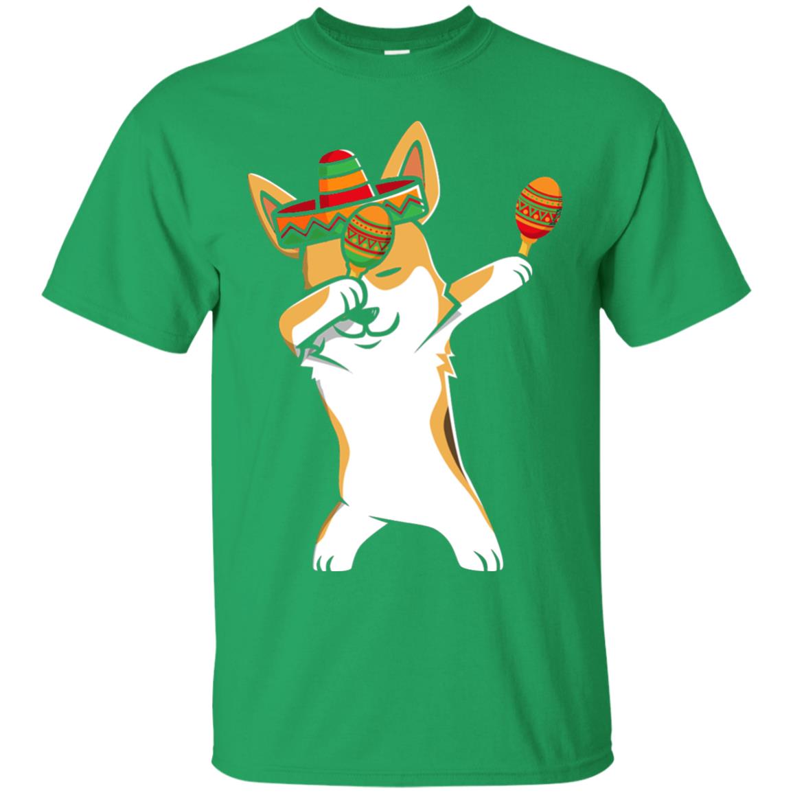 Dabbing Corgi Funny Cinco De Mayo T-shirt Irish Green