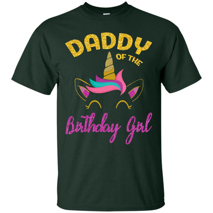 Daddy Mommy Of The Unicorn Birthday Girl T-shirt Forest