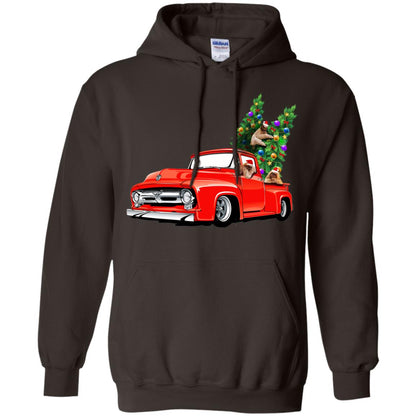 Christmas Tree And Sloths On Car X-mas Gift Shirt Dark Chocolate