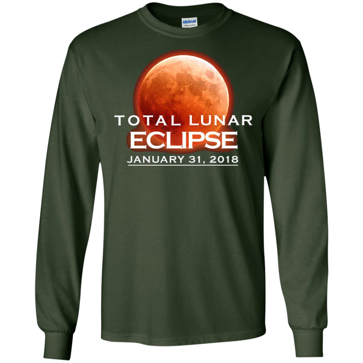 Lunar Eclipse T-shirt January 31, 2018 Graphic T-shirt Forest Green