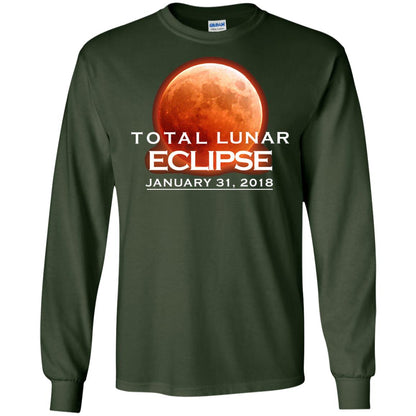 Lunar Eclipse T-shirt January 31, 2018 Graphic T-shirt Forest Green