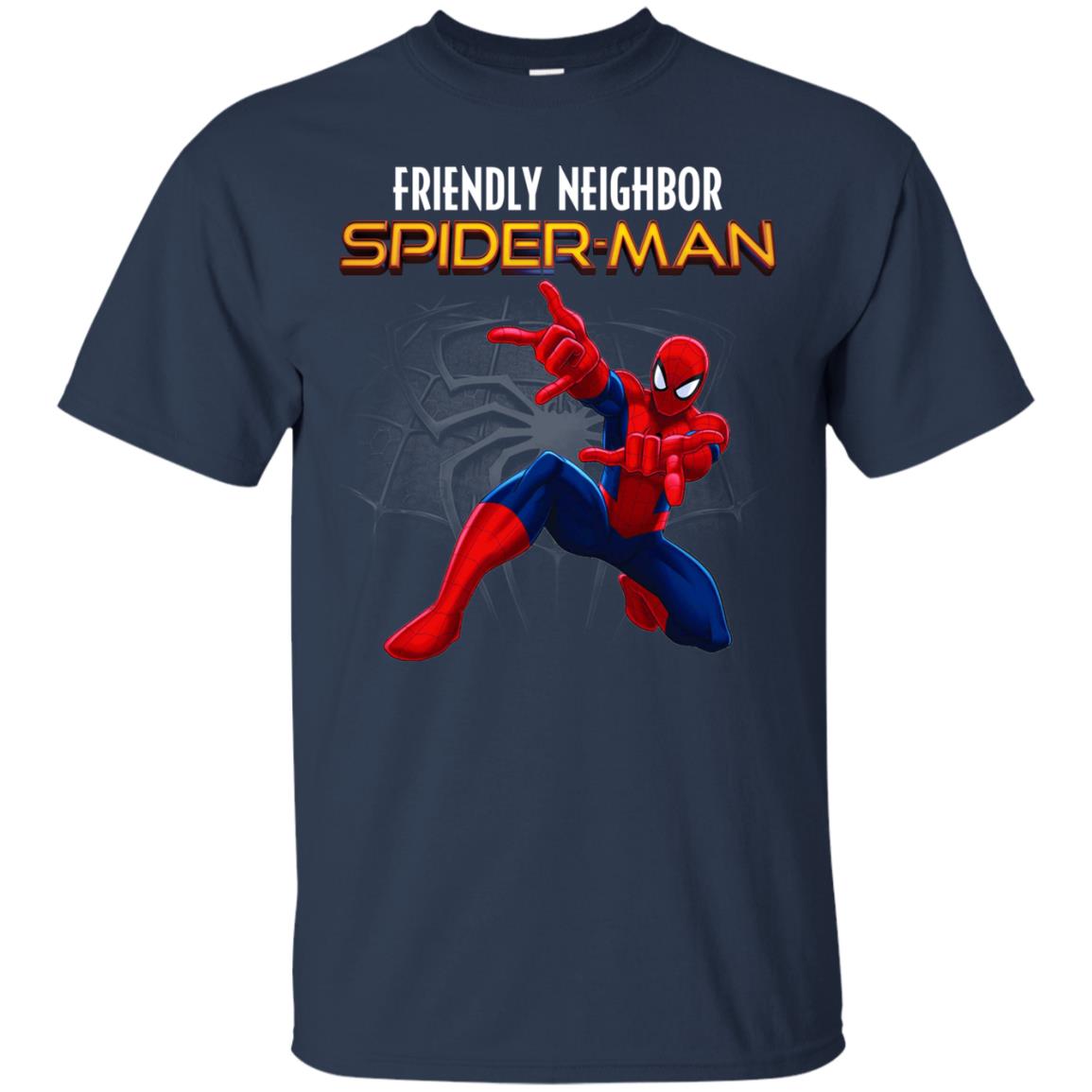 Friendly Neighbor Spider Man Movie Fan T-shirt Navy