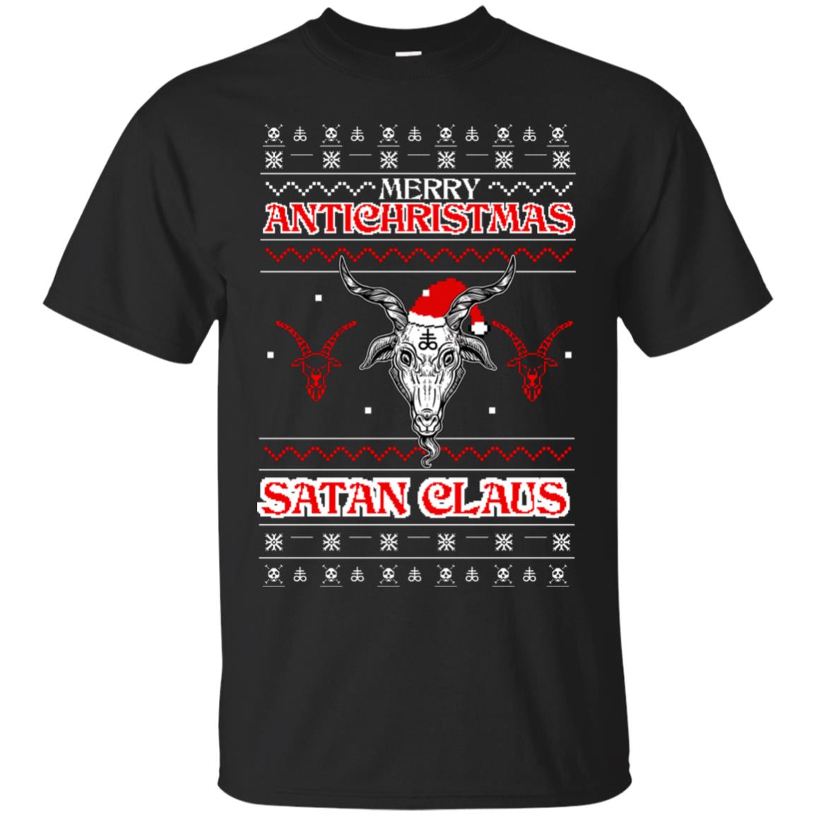 Merry Antichristmas Satan Claus Gift Shirt Black