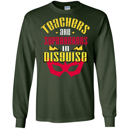 Teachers Are Superheroes In Disguise Movie Fan T-shirt Forest Green