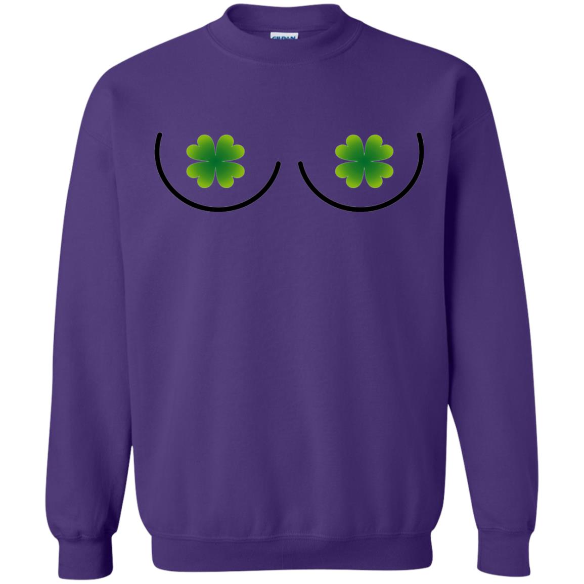 Irish Shamrock Boobs St. Patrick_s Day T-shirt Purple