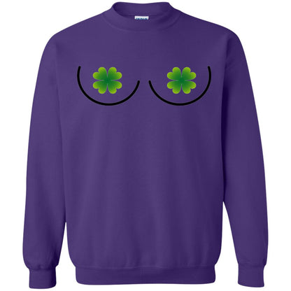 Irish Shamrock Boobs St. Patrick_s Day T-shirt Purple