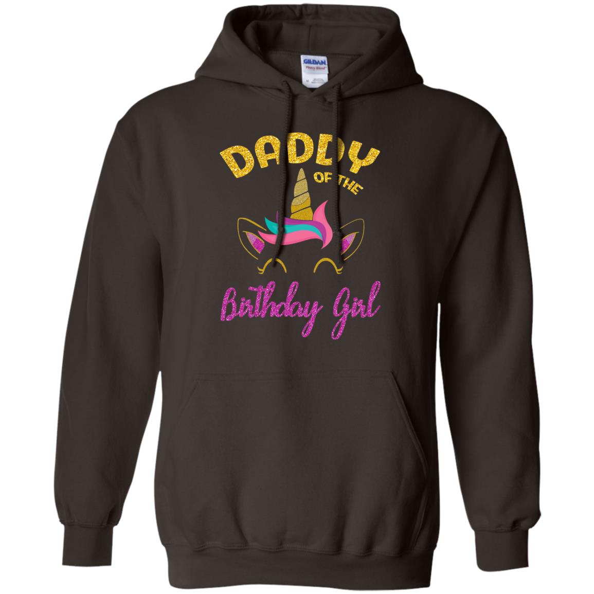 Daddy Mommy Of The Unicorn Birthday Girl T-shirt Dark Chocolate