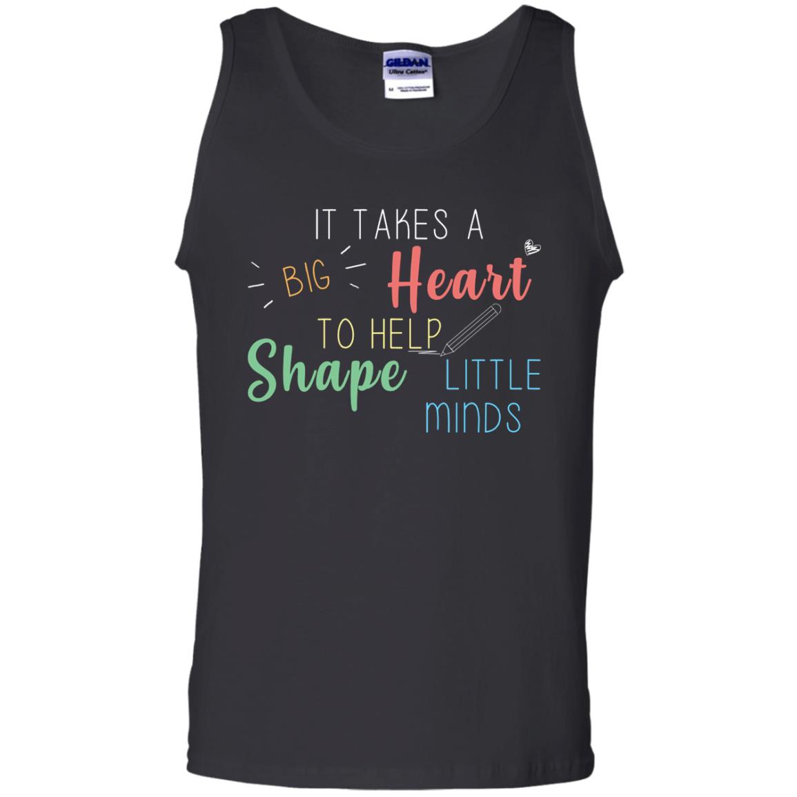 It Takes A Big Heart To Help Shape Little Minds Teacher Back To School Shirt Black