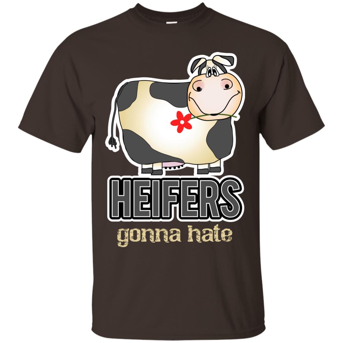 Heifers Gonna Hate Funny Cow Shirt For Farmers Dark Chocolate