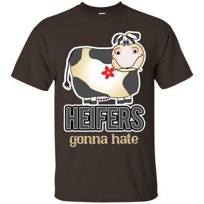 Heifers Gonna Hate Funny Cow Shirt For Farmers Dark Chocolate