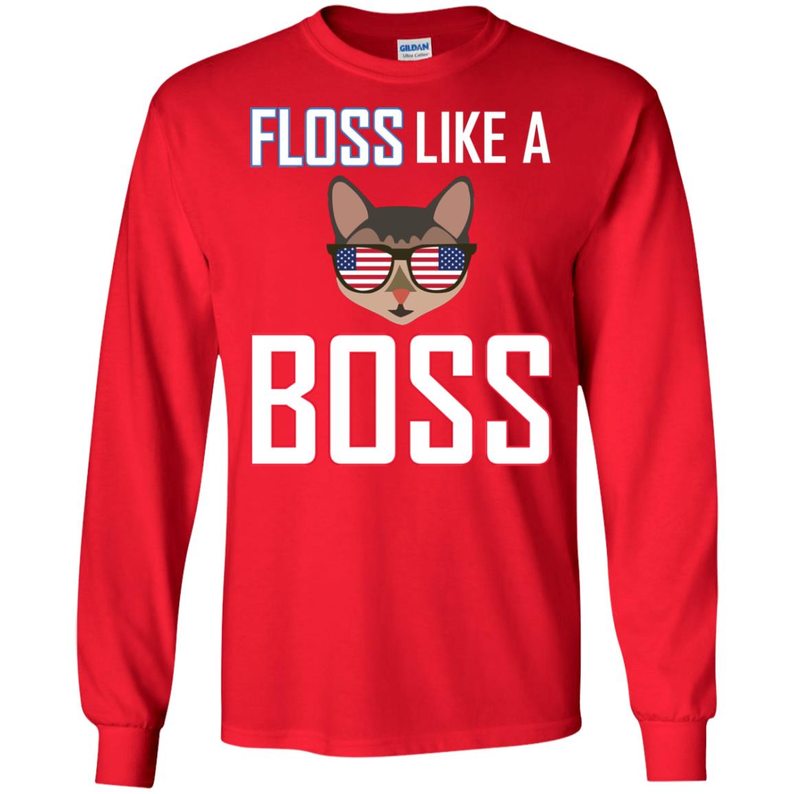 Floss Like A Boss Cat Shirt Red