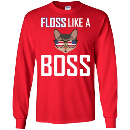 Floss Like A Boss Cat Shirt Red