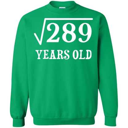 Brithday T-shirt Square Root Of 289 Irish Green