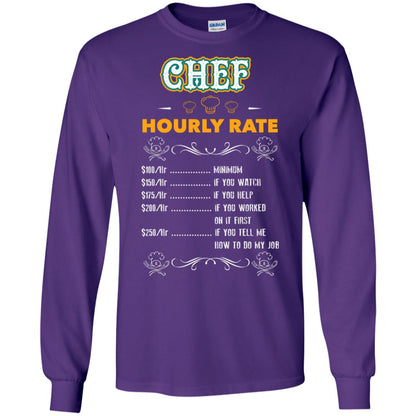 Chef Hourly Rate Cooking Cooker Gift Shirt Purple