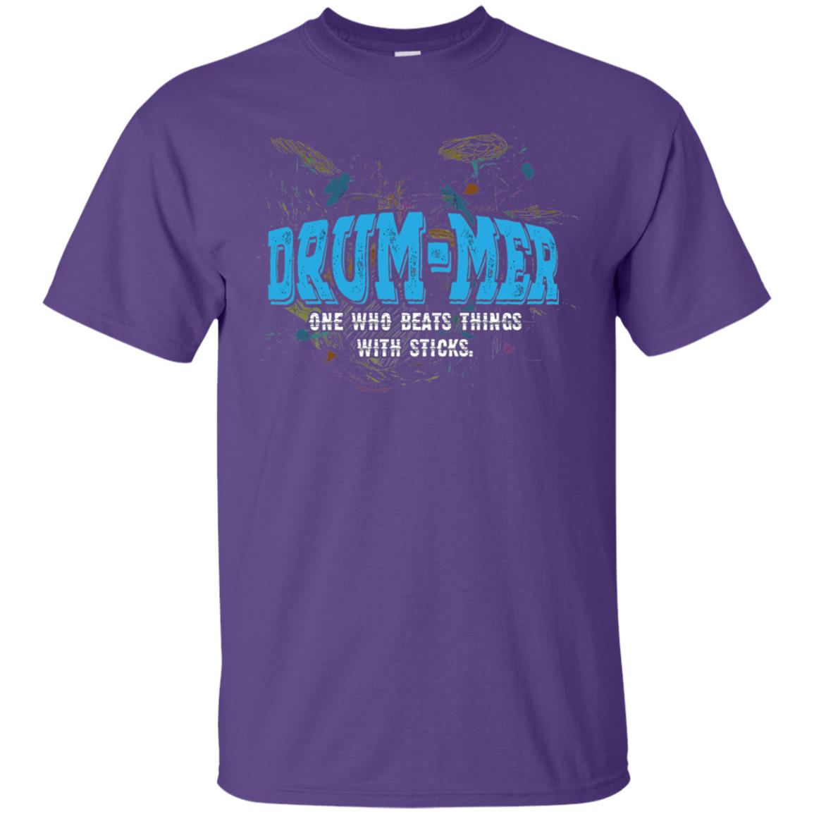 Drummer Definition T-shirt Drummer One Who Beats Things With Stick Purple