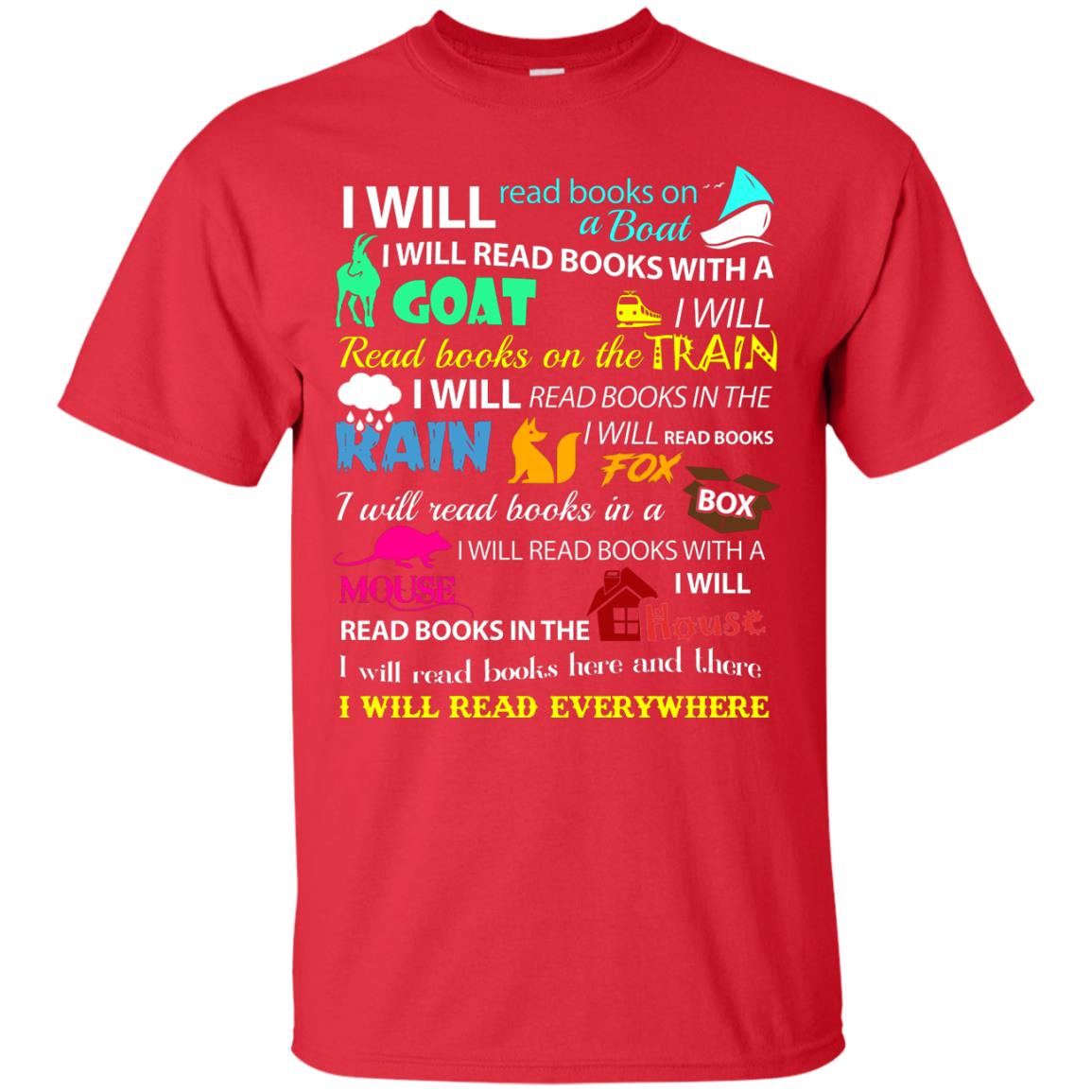 I Will Read Books On A Boat Bookworm T-shirt Red