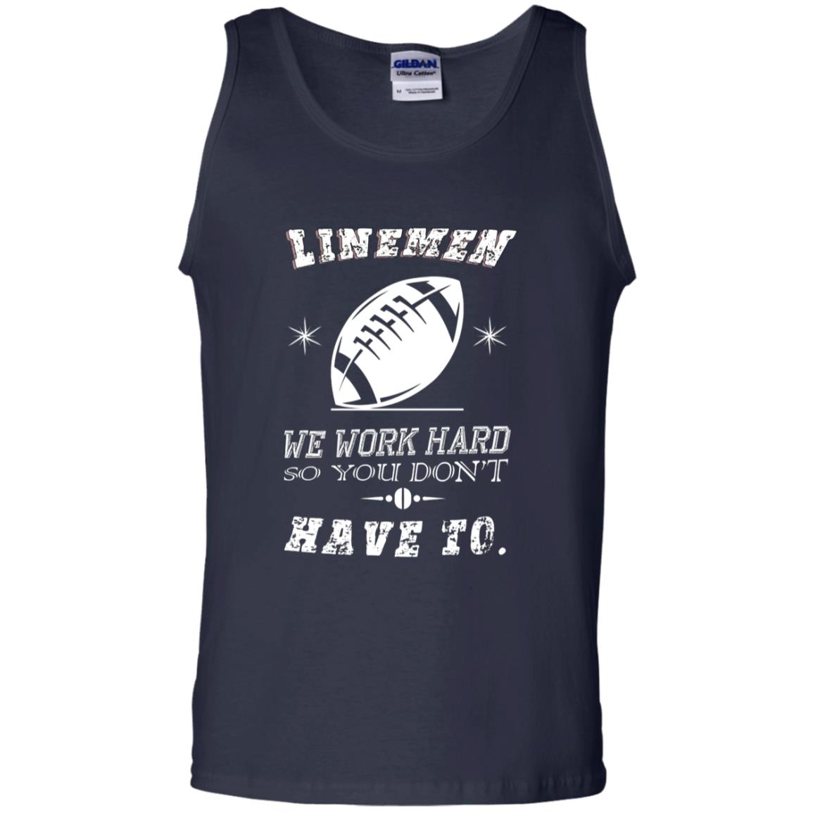 Linemen We Work Hard So You Dont Have To Baseball Gift Shirt Navy