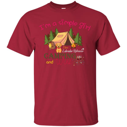 I’m A Simple Girl I Love Labrador Camping And Wine Shirt Cardinal