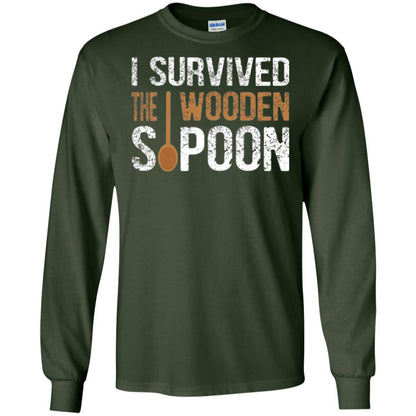 Spoon T-shirt I Survived The Wooden Spoon Forest Green
