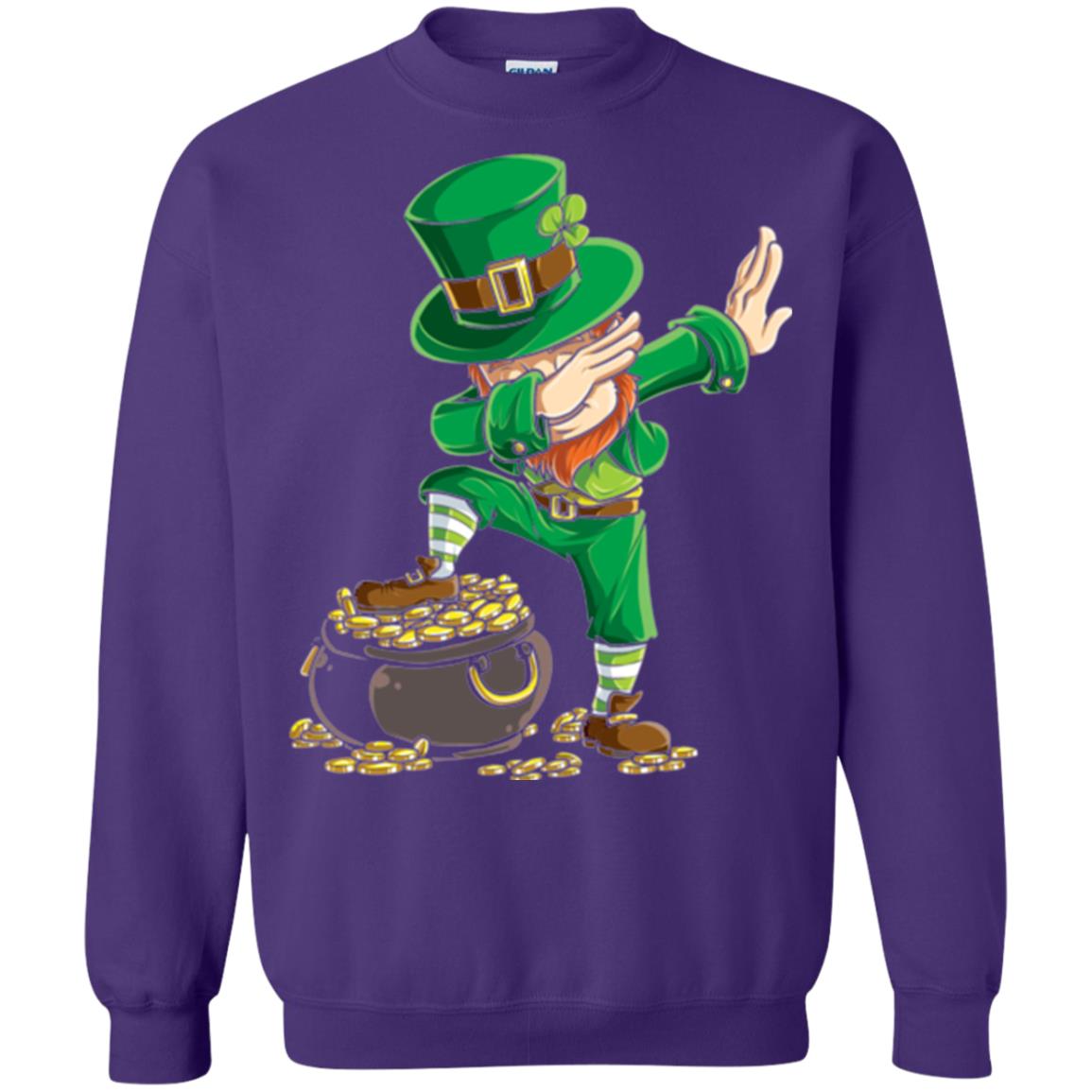 Dabbing Leprechaun Saint Patrick's Day T-shirt Purple