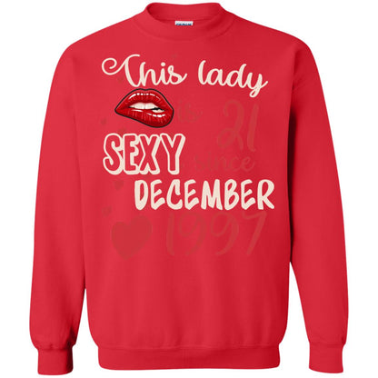 This Lady Is 21 Sexy Since December 1997 21st Birthday Shirt For December Womens Red