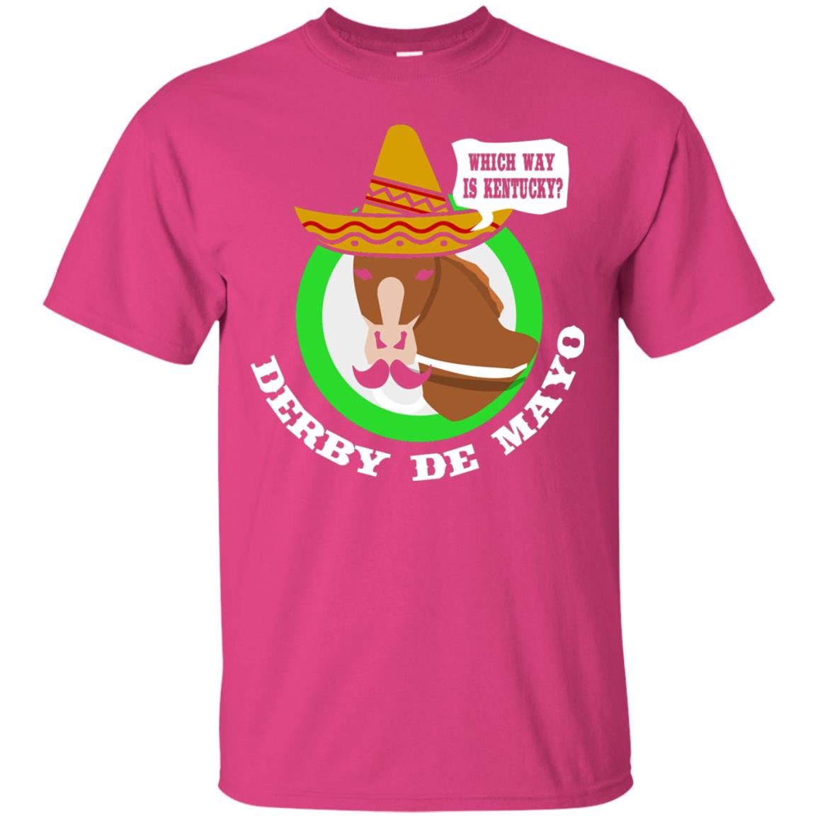Derby De Mayo Kentucky Sombrero Mexican Horse Race T-shirt Heliconia