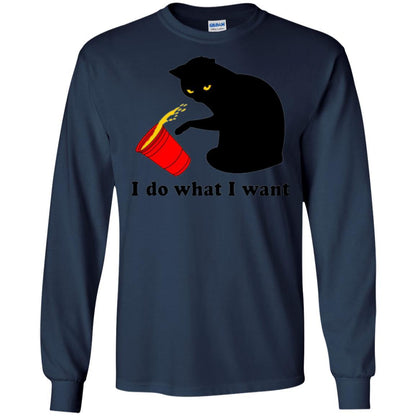 Cat Lover T-shirt I Do What I Want Navy