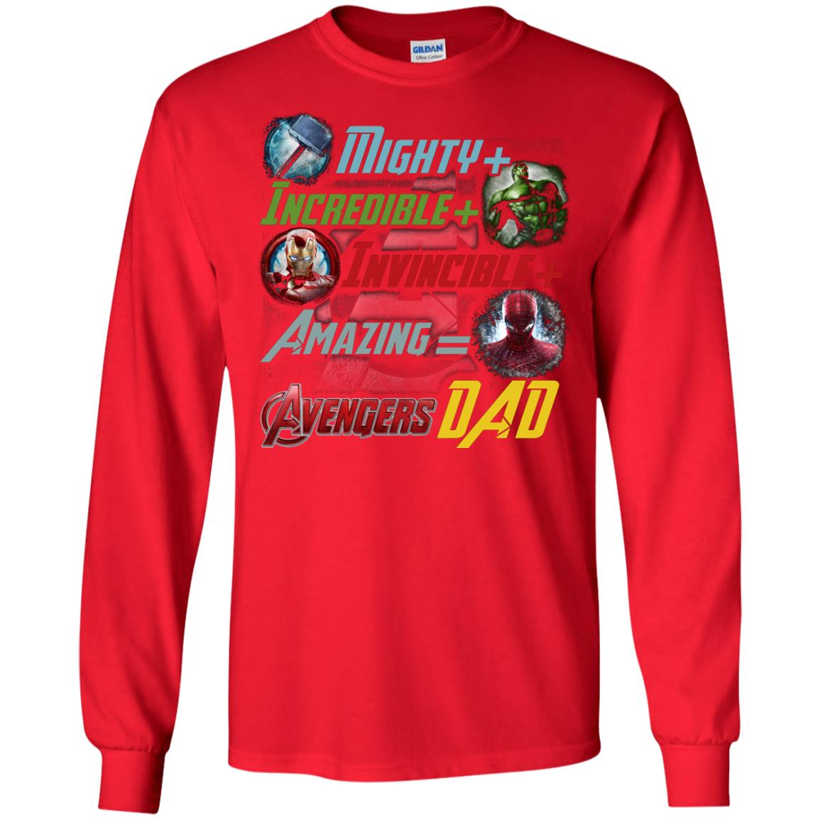 Mighty Incredible Invincible Amazing Dad Movie Fan T-shirt Red