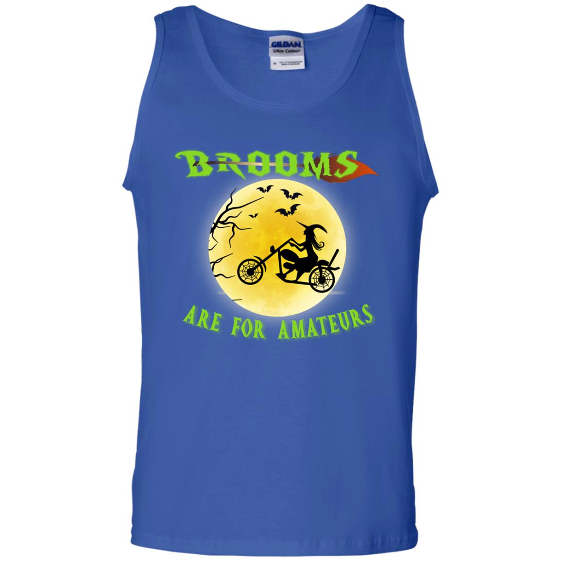 Brooms Are For Amateurs Witches Ride A Motorcycle Funny Halloween Shirt Royal