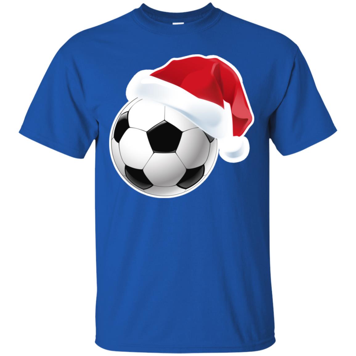 Soccer With Santa Claus Hat X-mas Shirt For Soccer Lovers Royal