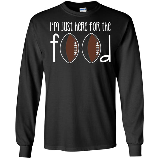 Football Lover T-shirt I_m Just Here For The Food Black