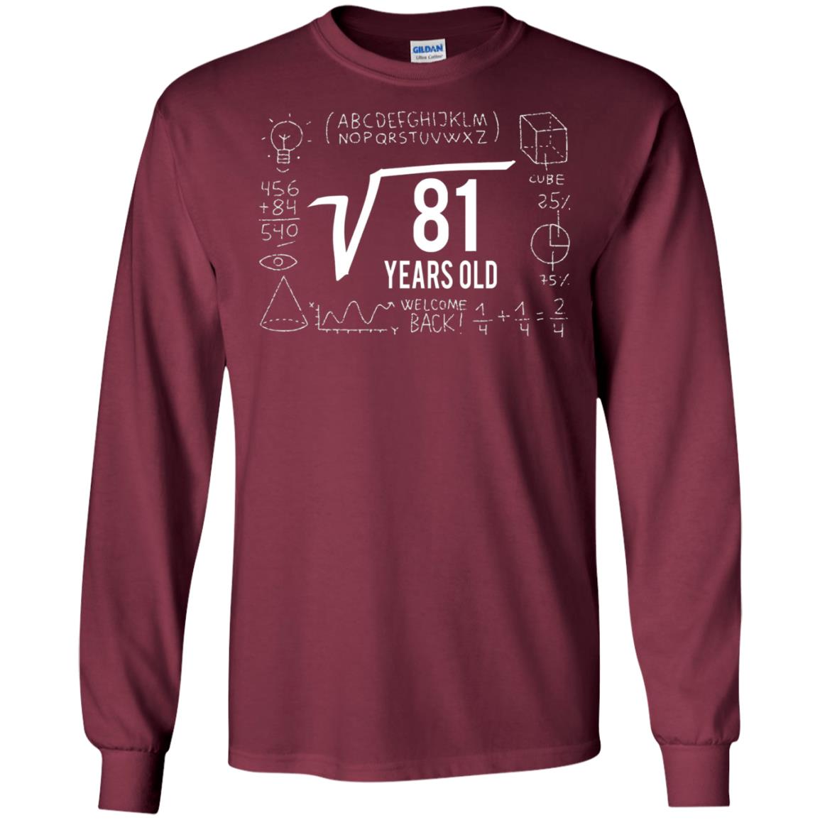 Square Root Of 81 9th Birthday T-shirt Maroon