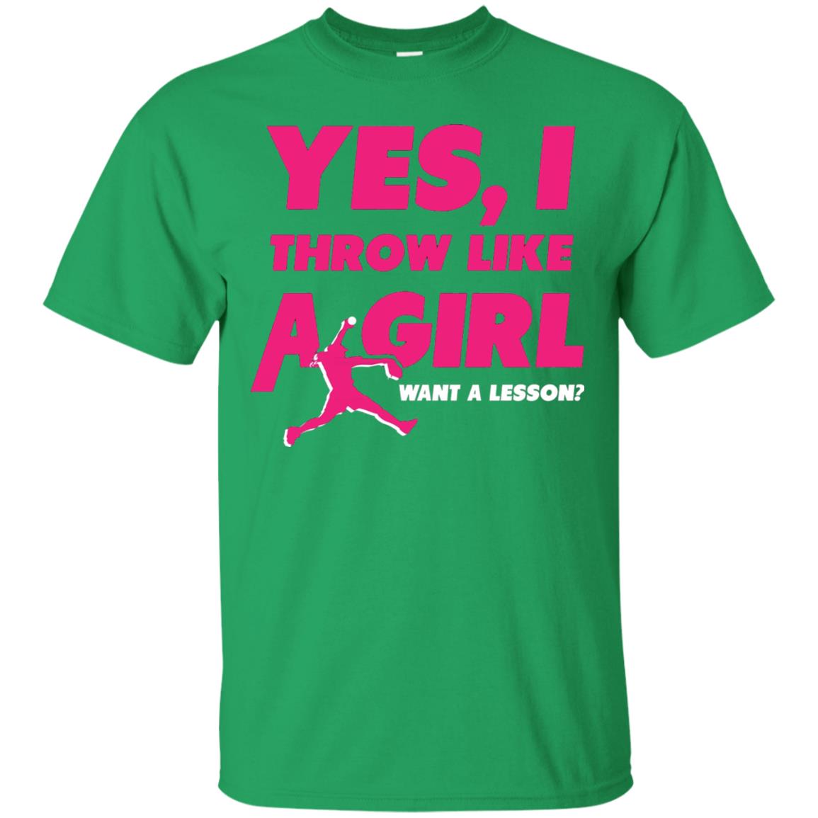 Softball Girl Shirt Throw Like A Girl Irish Green