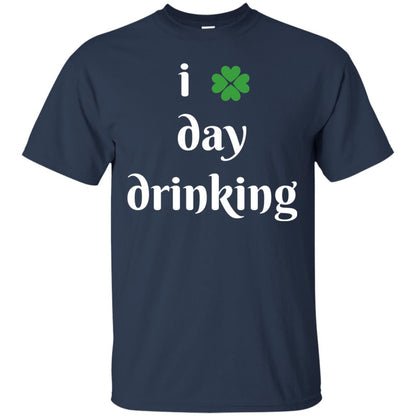 I Day Drinking Funny St Patricks Day T-shirt Navy