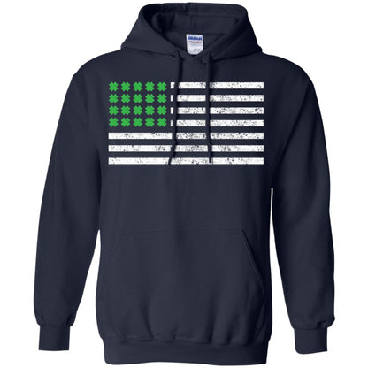 Usa Flag With Irish Shamrock St Patricks Day T-shirt Navy