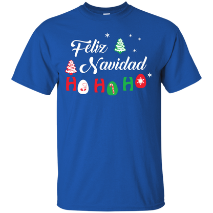 Chirstmas T-Shirt Feliz Navidad Ho Ho Ho Royal