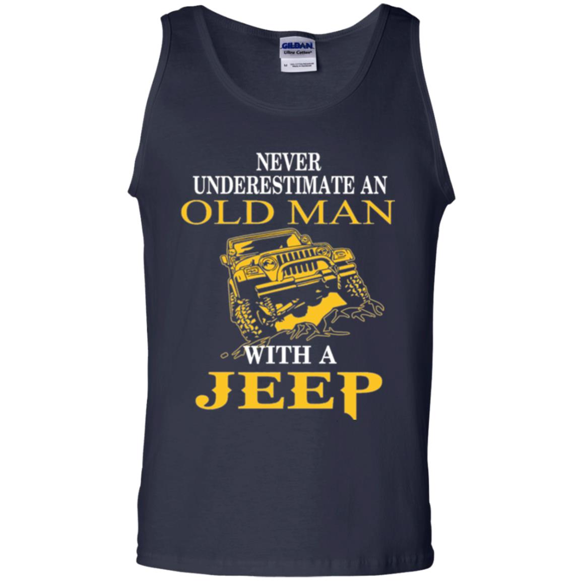 Never Underestimate An Old Man With A Jeep T-shirt Navy