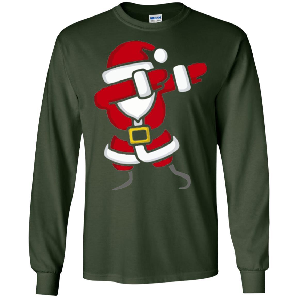 Christmas T-shirt Dabbing Santa Claus Forest Green