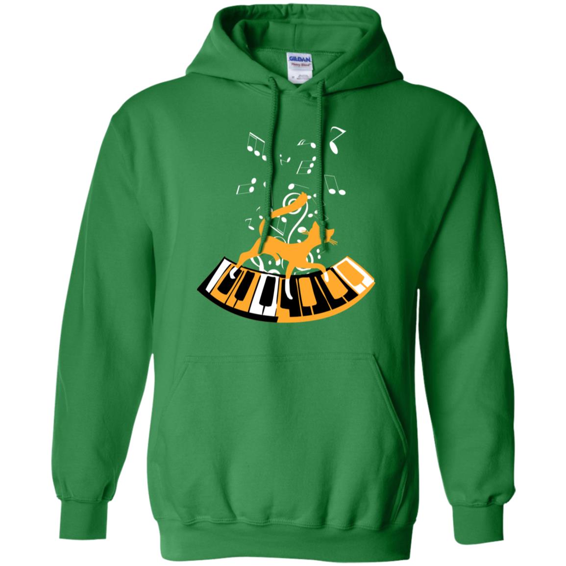 Cat Plays Piano Shirt For Mens Womens Irish Green