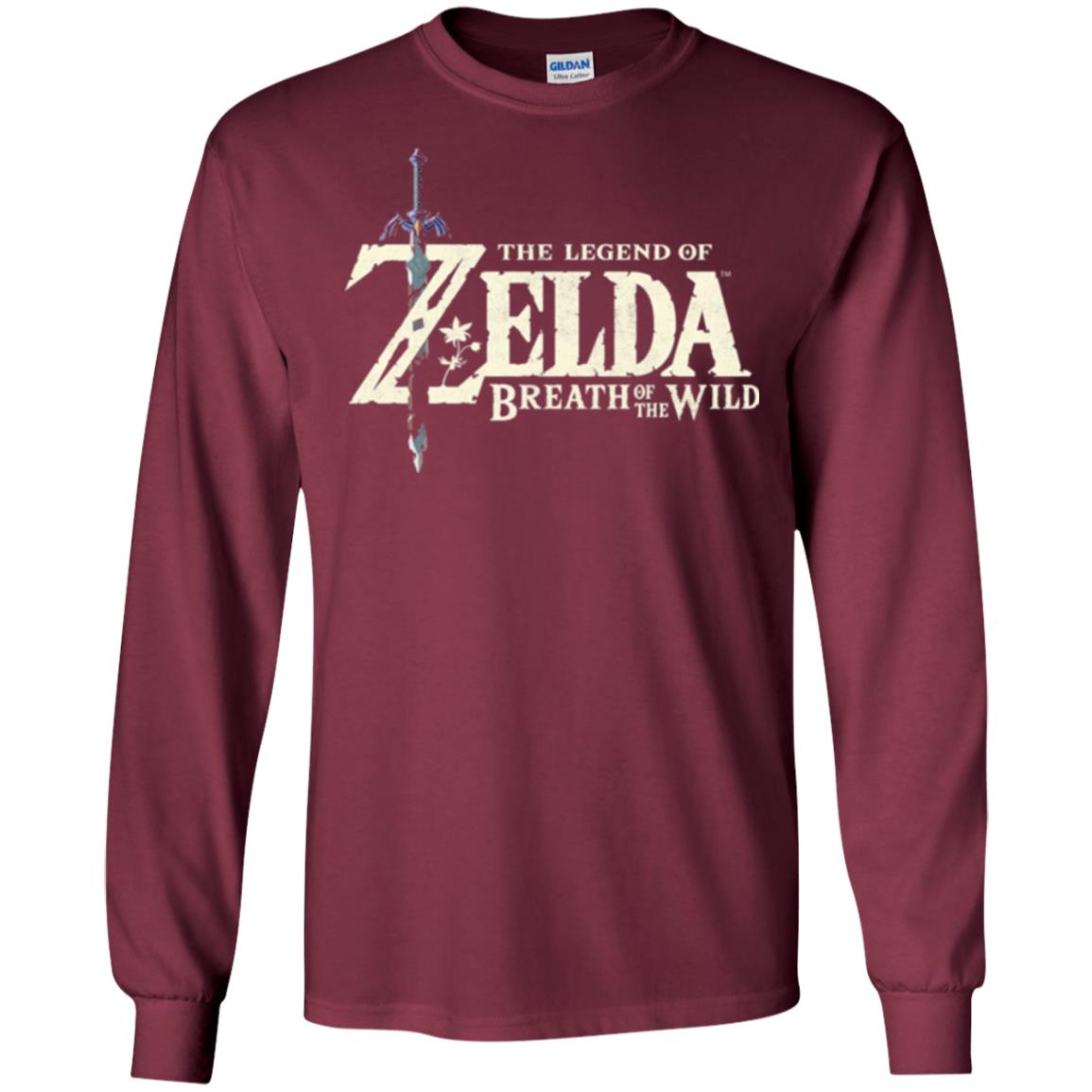 Game T-shirt Nintendo Zelda Breath Of The Wild Maroon