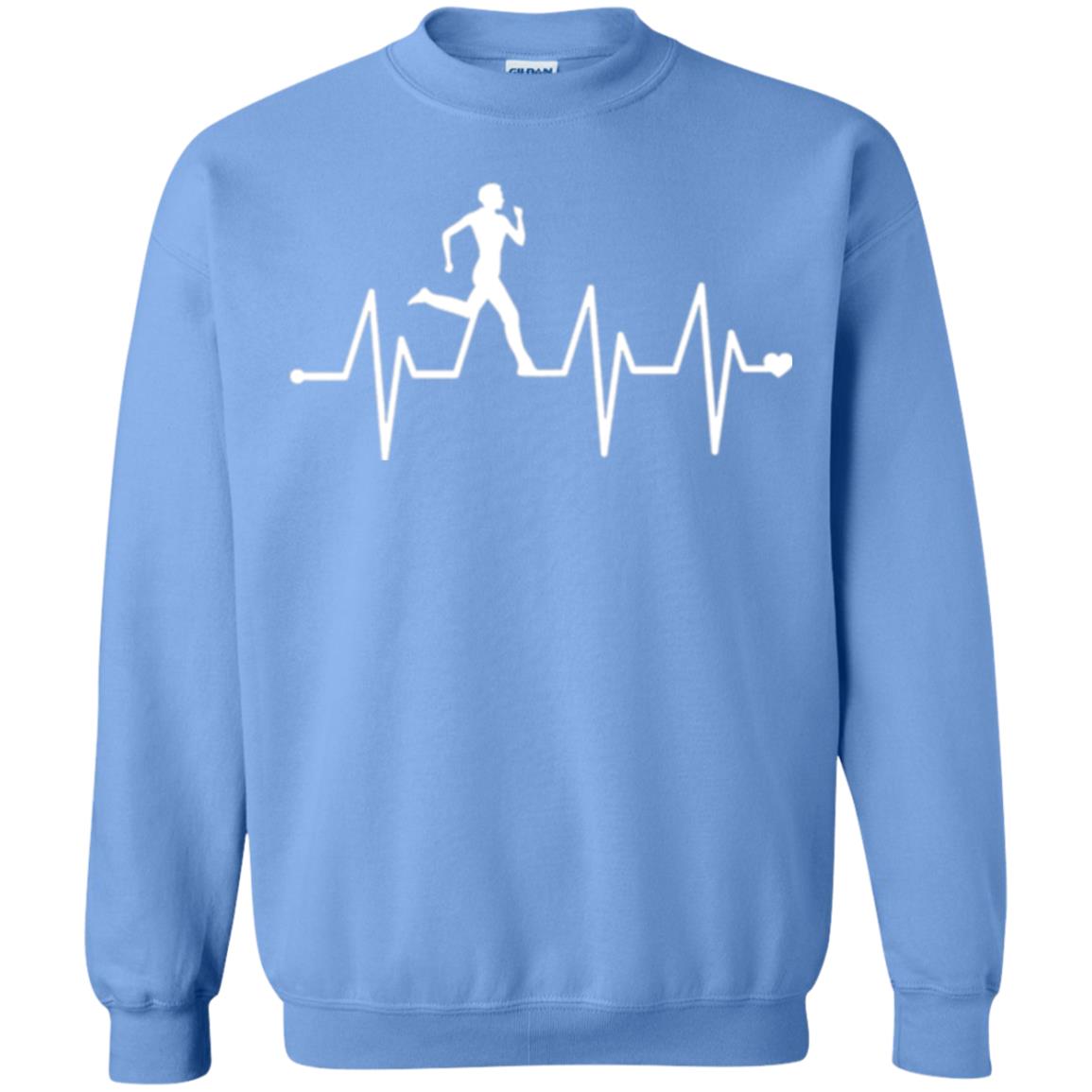 Running T-shirt Athletics Heartbeat Pulse Carolina Blue