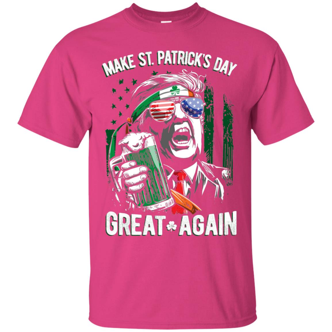 Make St Patricks Day Great Again Trump Leprechaun T-shirt Heliconia