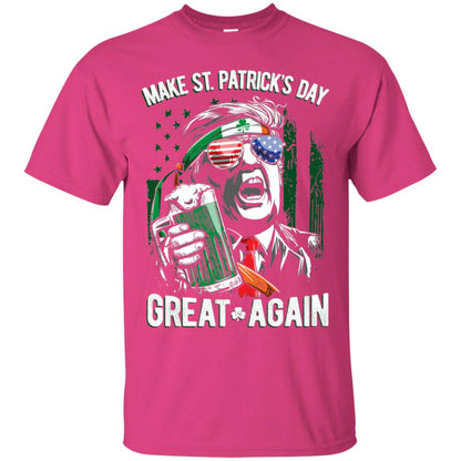Make St Patricks Day Great Again Trump Leprechaun T-shirt Heliconia