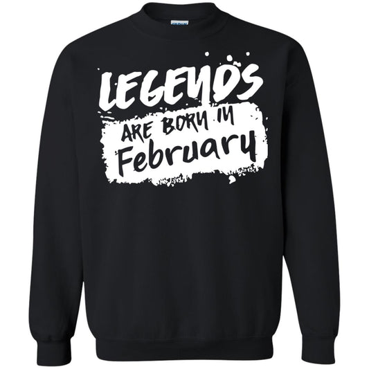 February Birthday Shirt Legends Are Born In February Black
