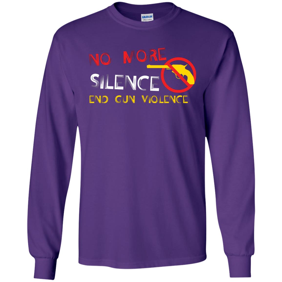Anti Gun T-shirt No More Silence End Gun Violence Purple