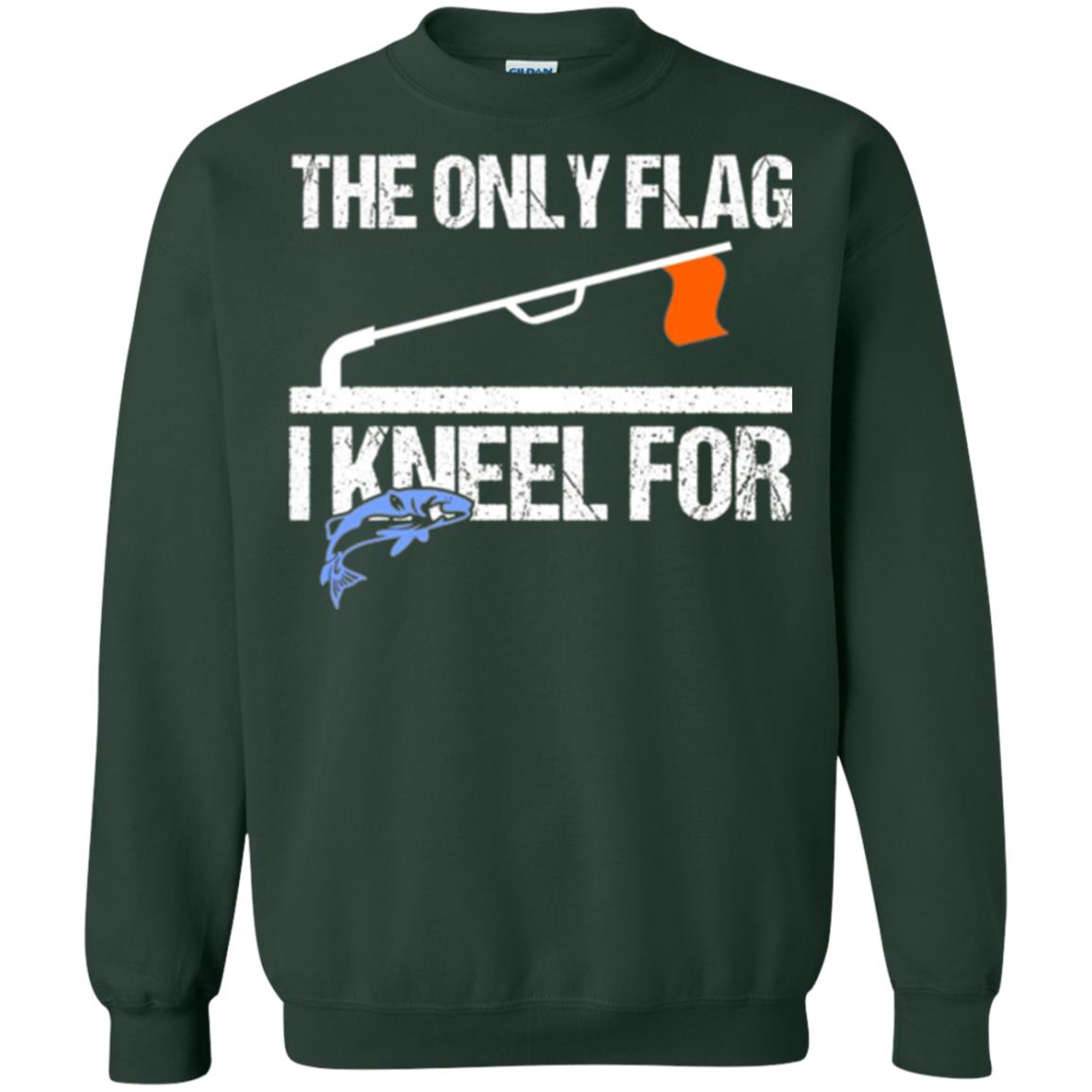 Fishing Lovers T-shirt The Only Flag I Kneel For Forest Green