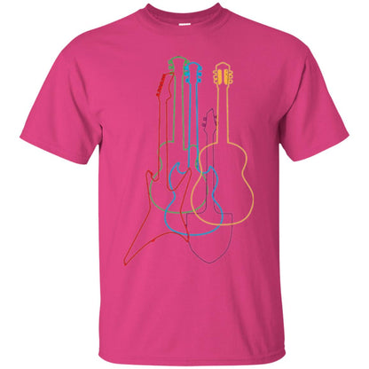 Colored Guitars Electric Acoustic Classical T-shirt Heliconia