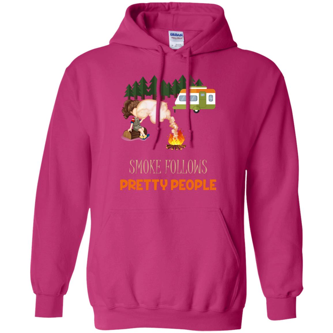 Smoke Follows Pretty People Camping Bbq Gift Shirt Heliconia